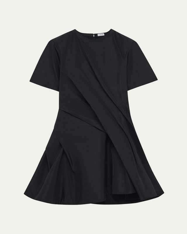 Twisted Short-Sleeve Mini Dress